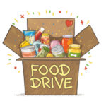 Food Drive charity movement symbol vector illustration