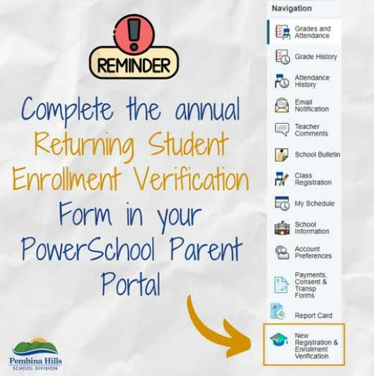 Please Update Enrollment Verification Form!